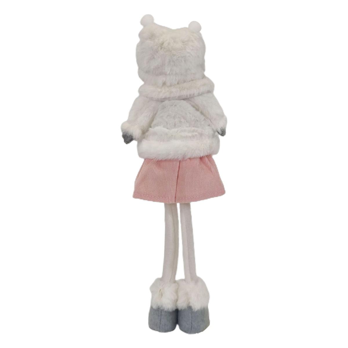 Pupazzo natalizio bambina gambe metallo 37 cm