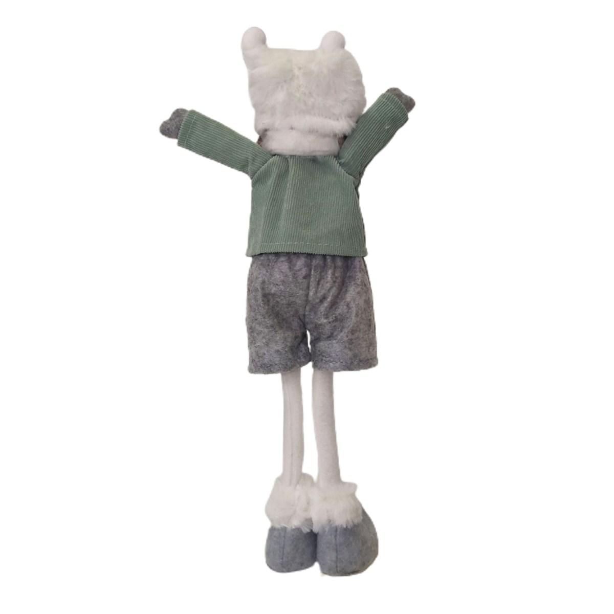 Pupazzo natalizio bambina gambe metallo 37 cm