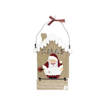 Targa natalizia legno cucina della mamma 25 cm