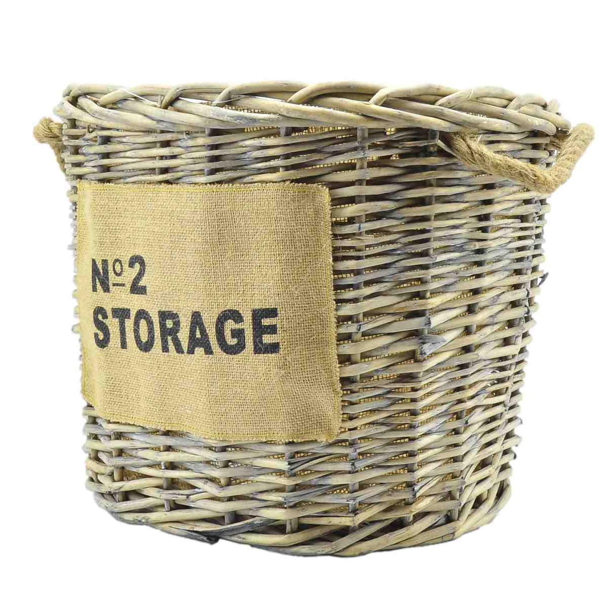 Cesto vimini portalegna storage 41 x 33 x 31 cm