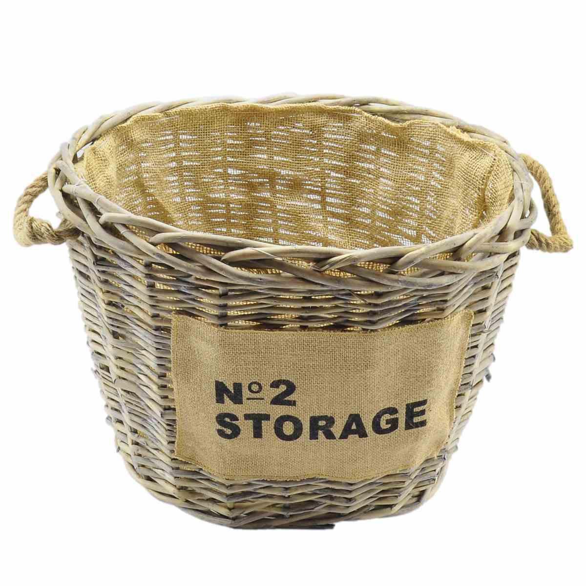 Cesto vimini portalegna storage 41 x 33 x 31 cm