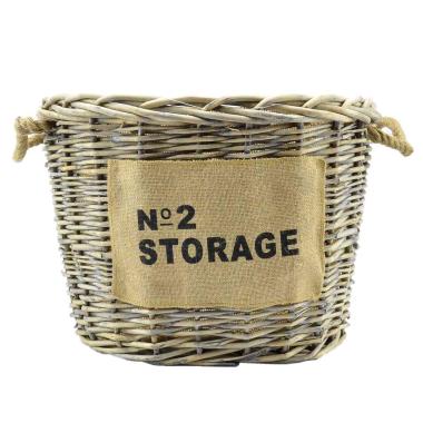 Cesto vimini portalegna storage 41 x 33 x 31 cm