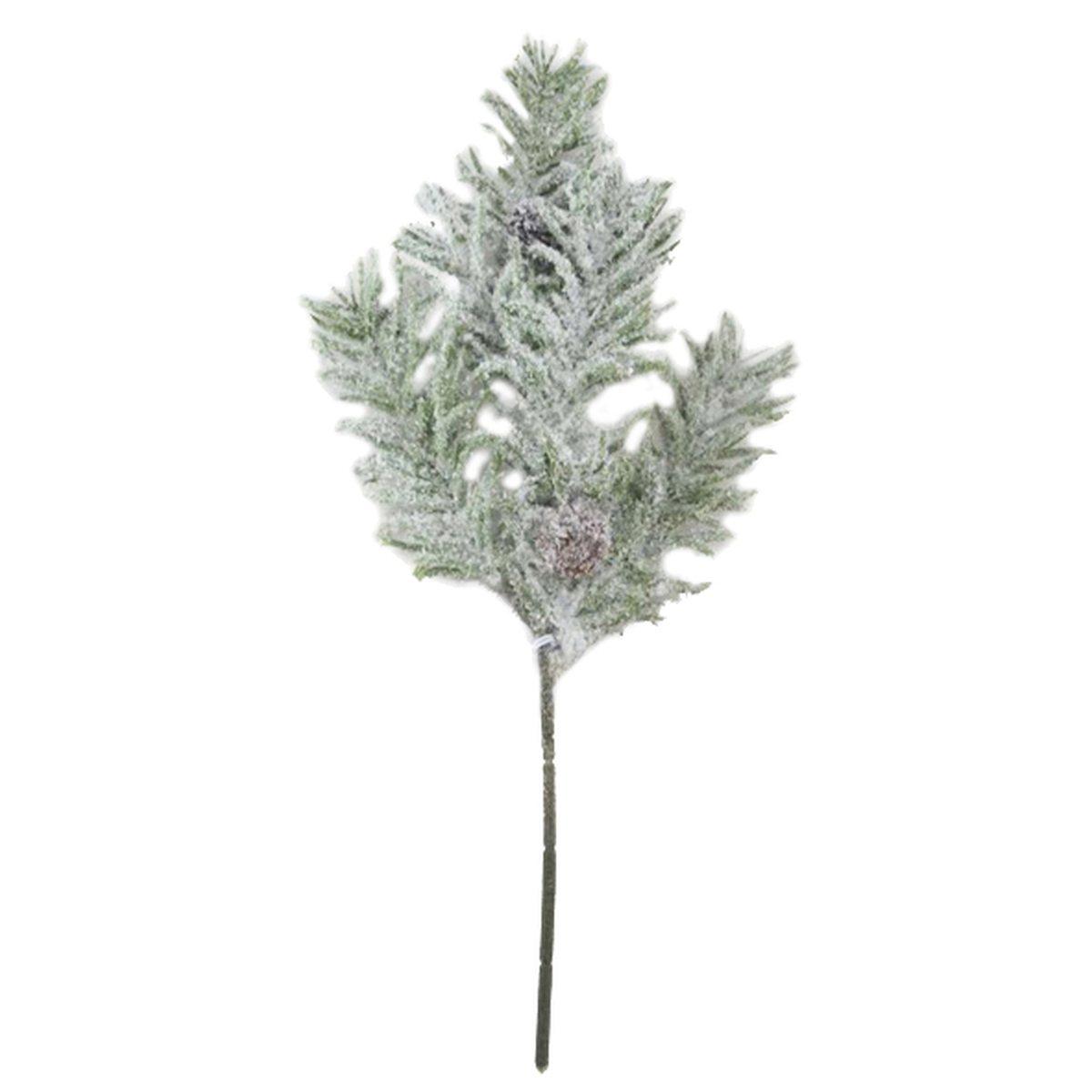 Fiore natale ramo innevato 35 cm