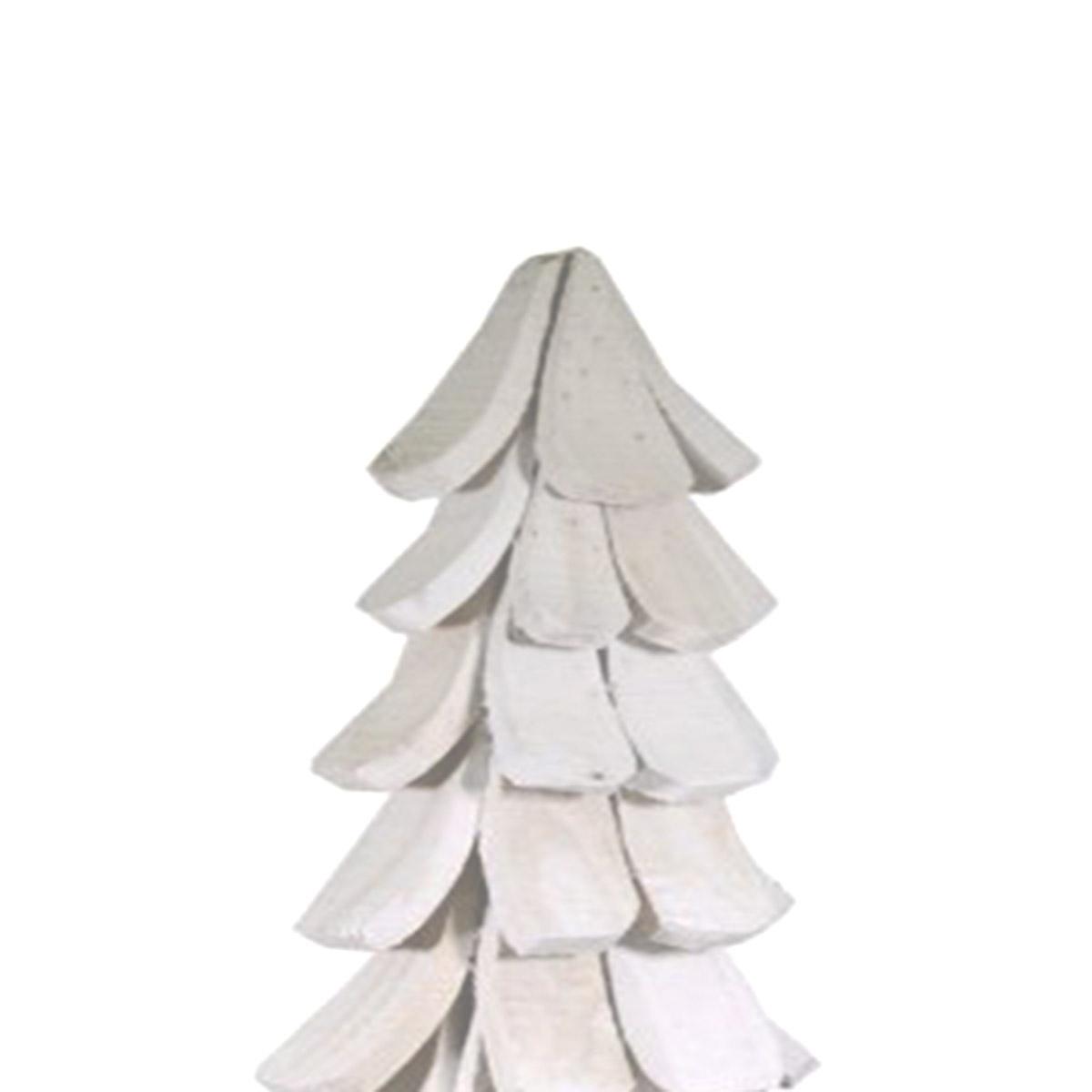 Albero di Natale 132 cm bianco legno led verdi