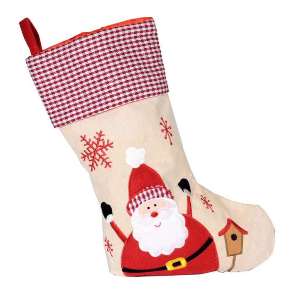 Calza befana tessuto babbo natale 42 cm