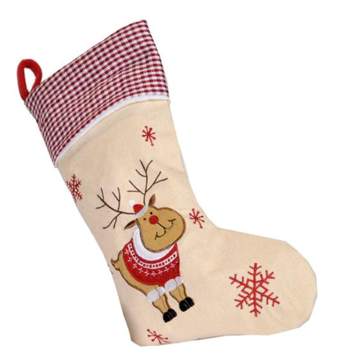 Calza befana tessuto renna 42 cm