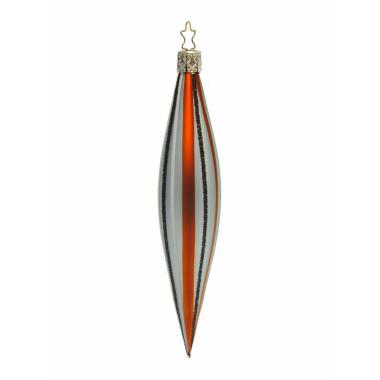 Pallina natalizia vetro collezione oliva righe modello a 15 cm