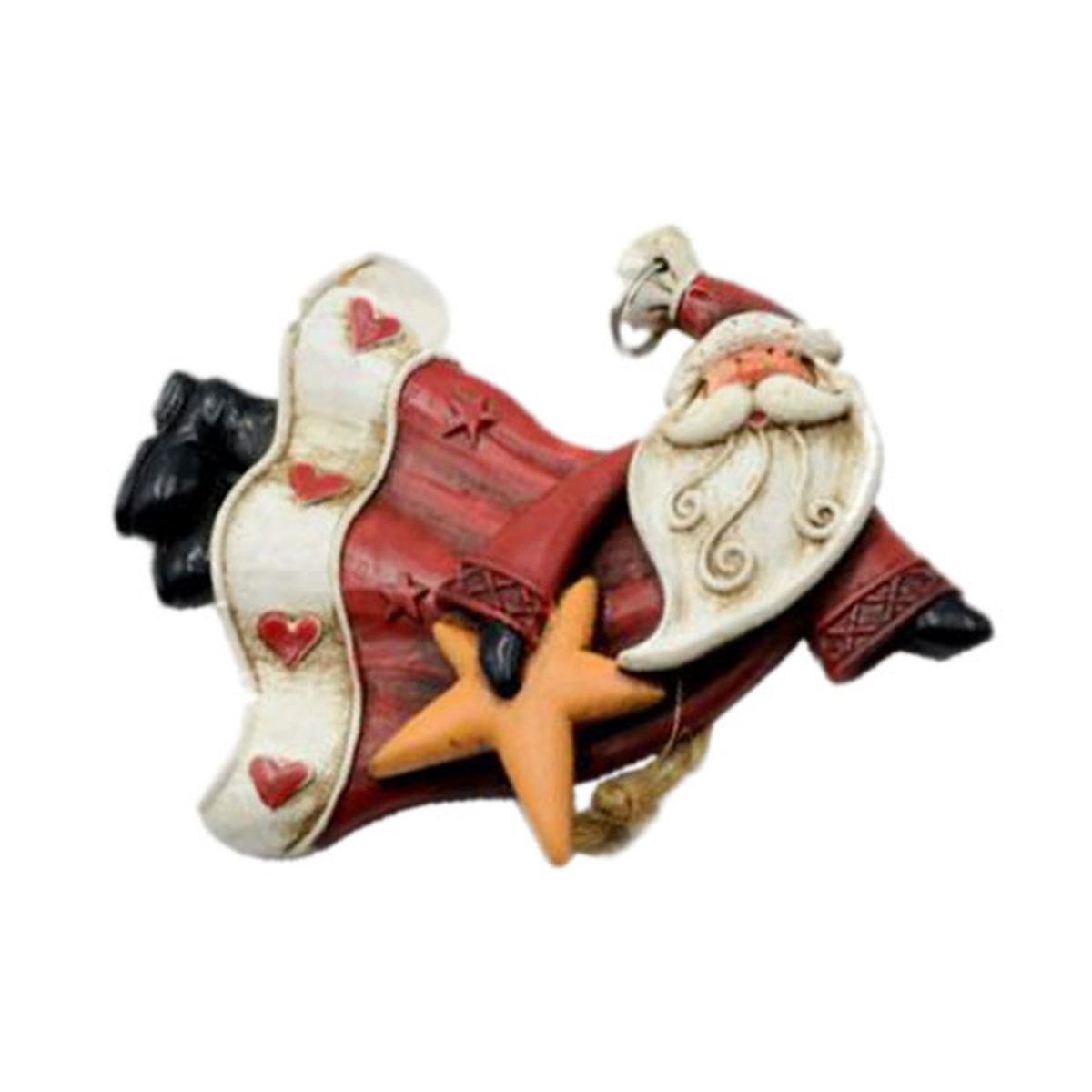 Decorazione natalizia babbo natale resina 12 cm