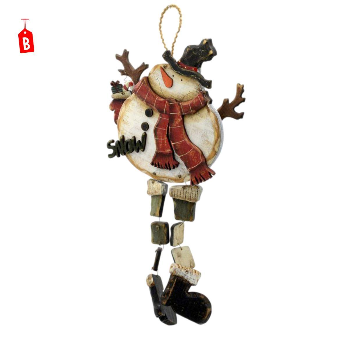 Fuori porta natalizio legno gambe 40 cm
