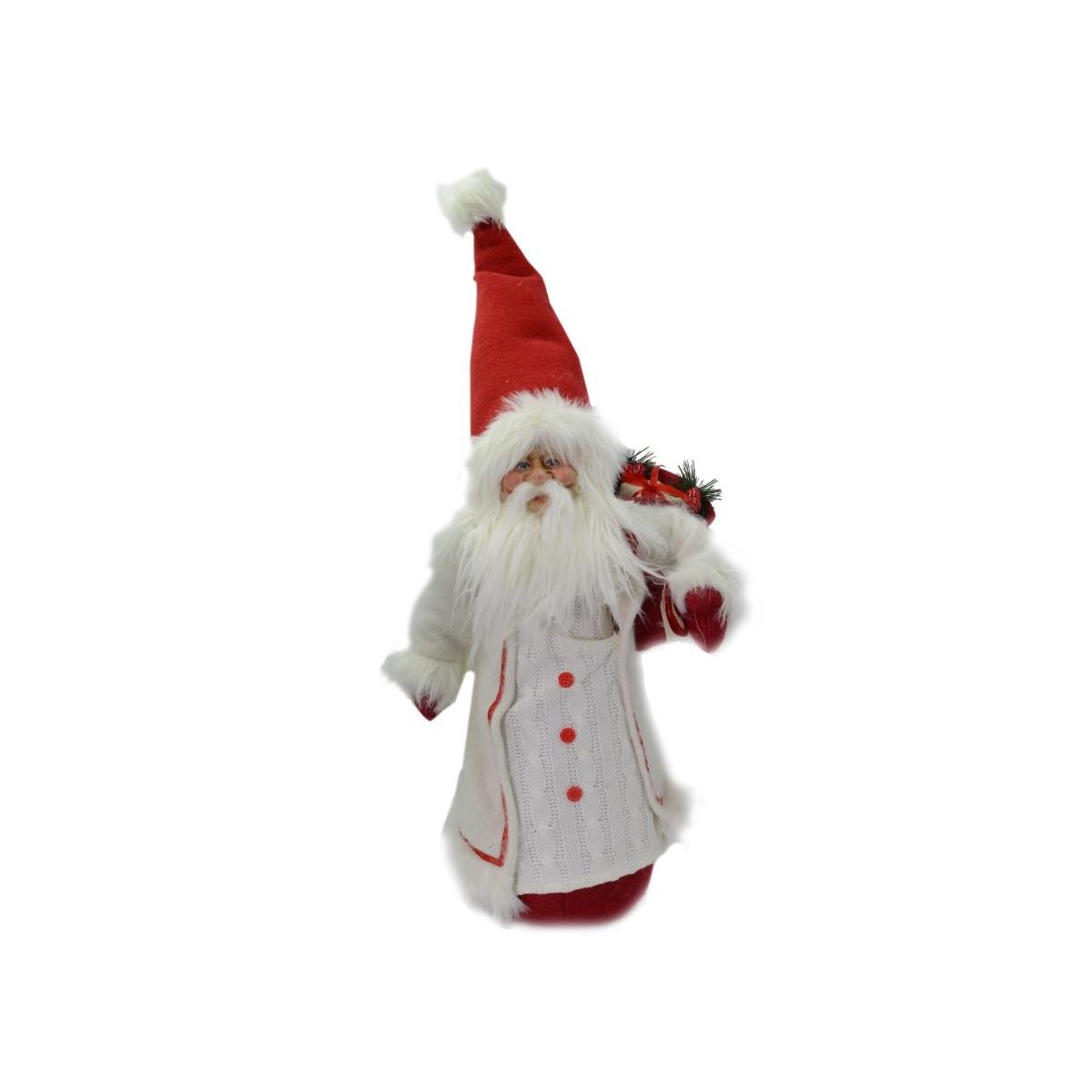 Babbo natale rosso bianco doni 64 cm