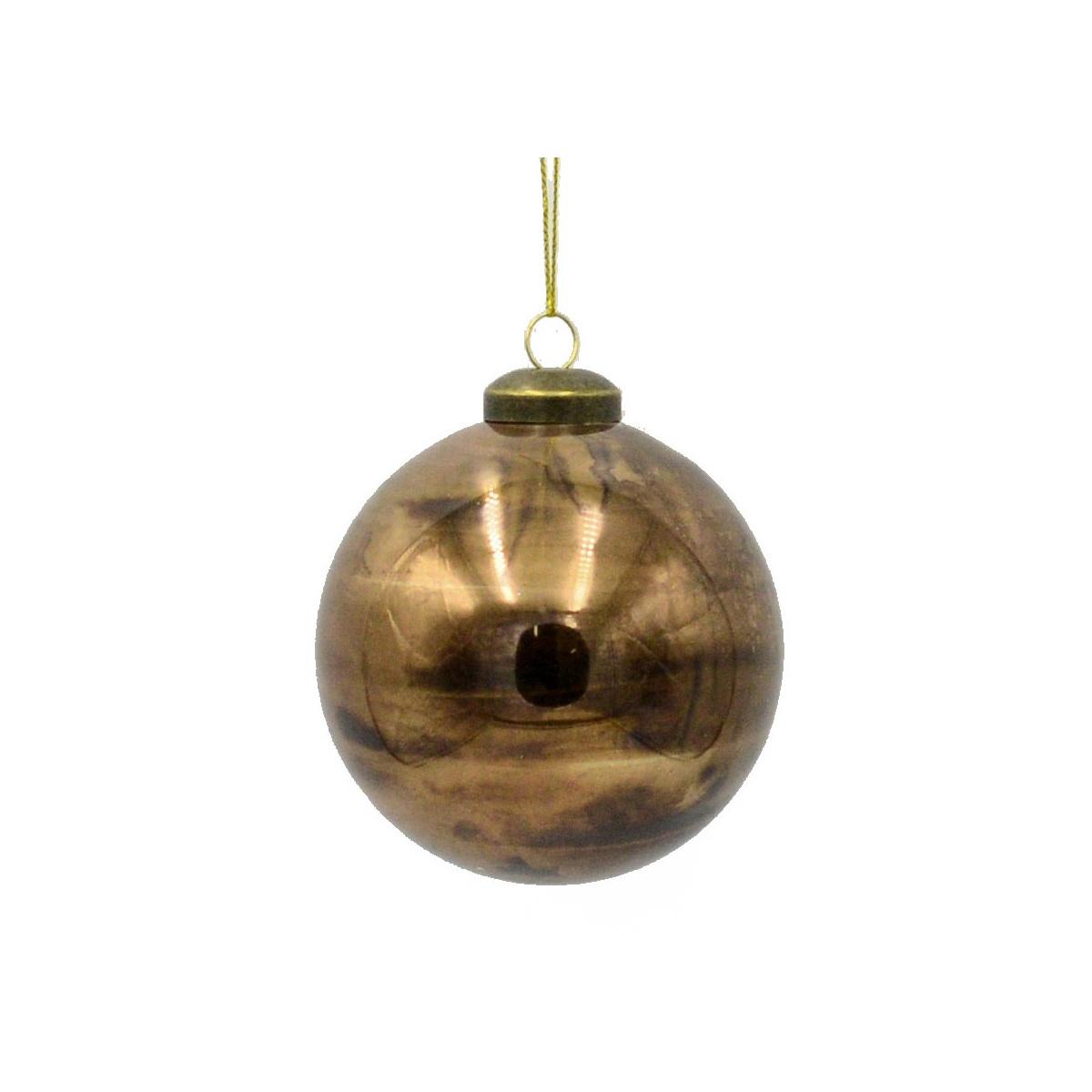 Pallina natalizia vetro bronzo Ø 8 cm