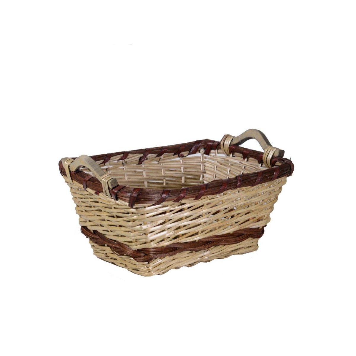 Cesto natale vimini rettan fascia 42 x 33 x 19 cm