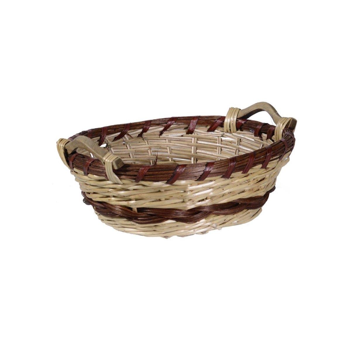 Cesto natale vimini ovale fascia 40 x 34 x 14 cm