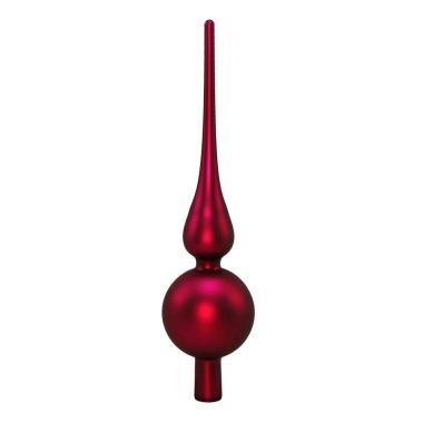 Puntale albero natale vetro rosso vinaccia 28 cm