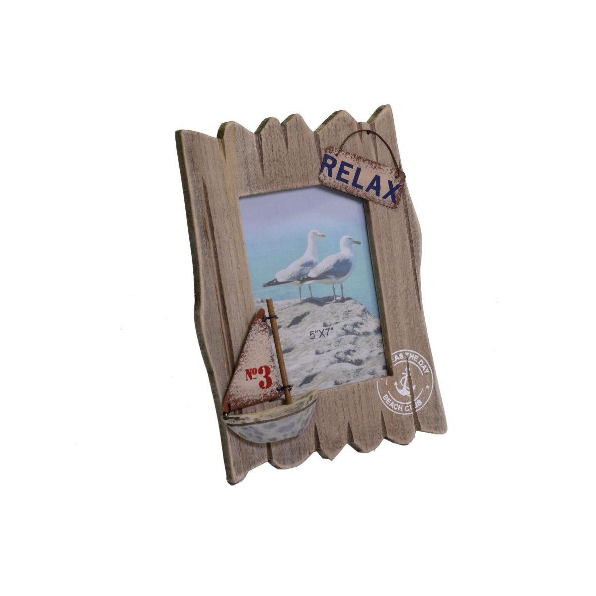 Cornice legno mare barca 13 x 18 cm