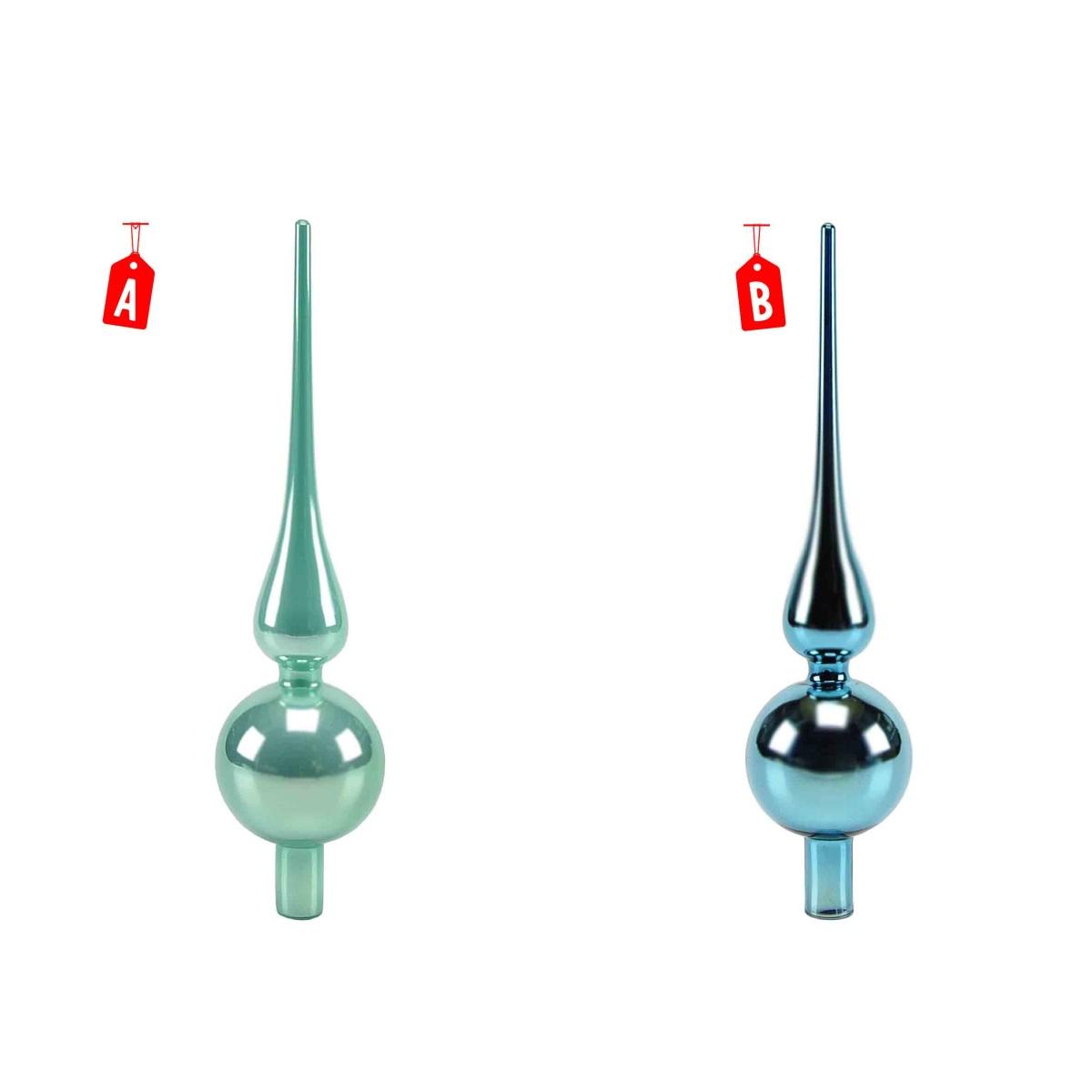 Puntale albero natale vetro 2 colori 27 cm