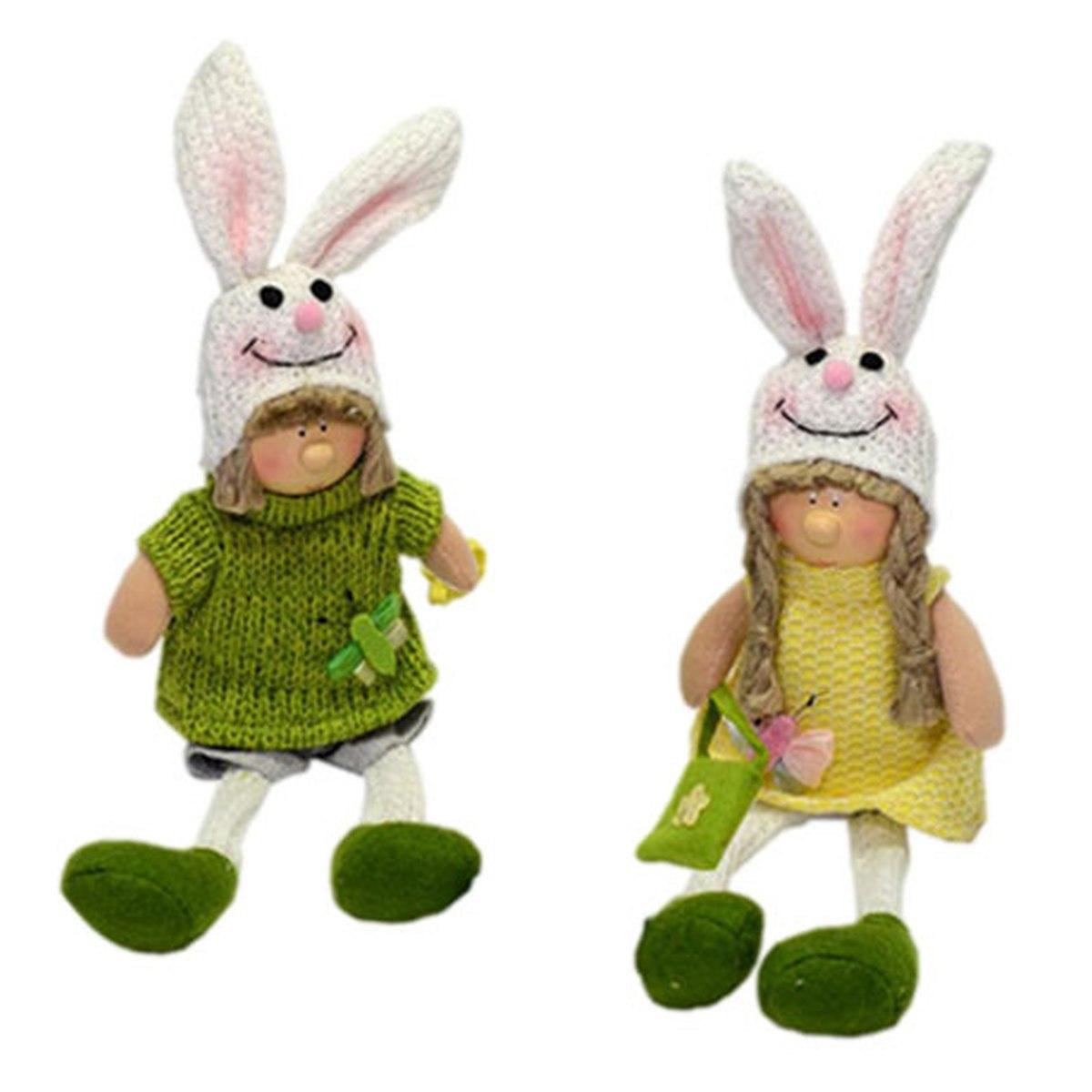 Bambina verde cappello coniglio