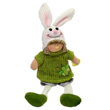 Bambina verde cappello coniglio