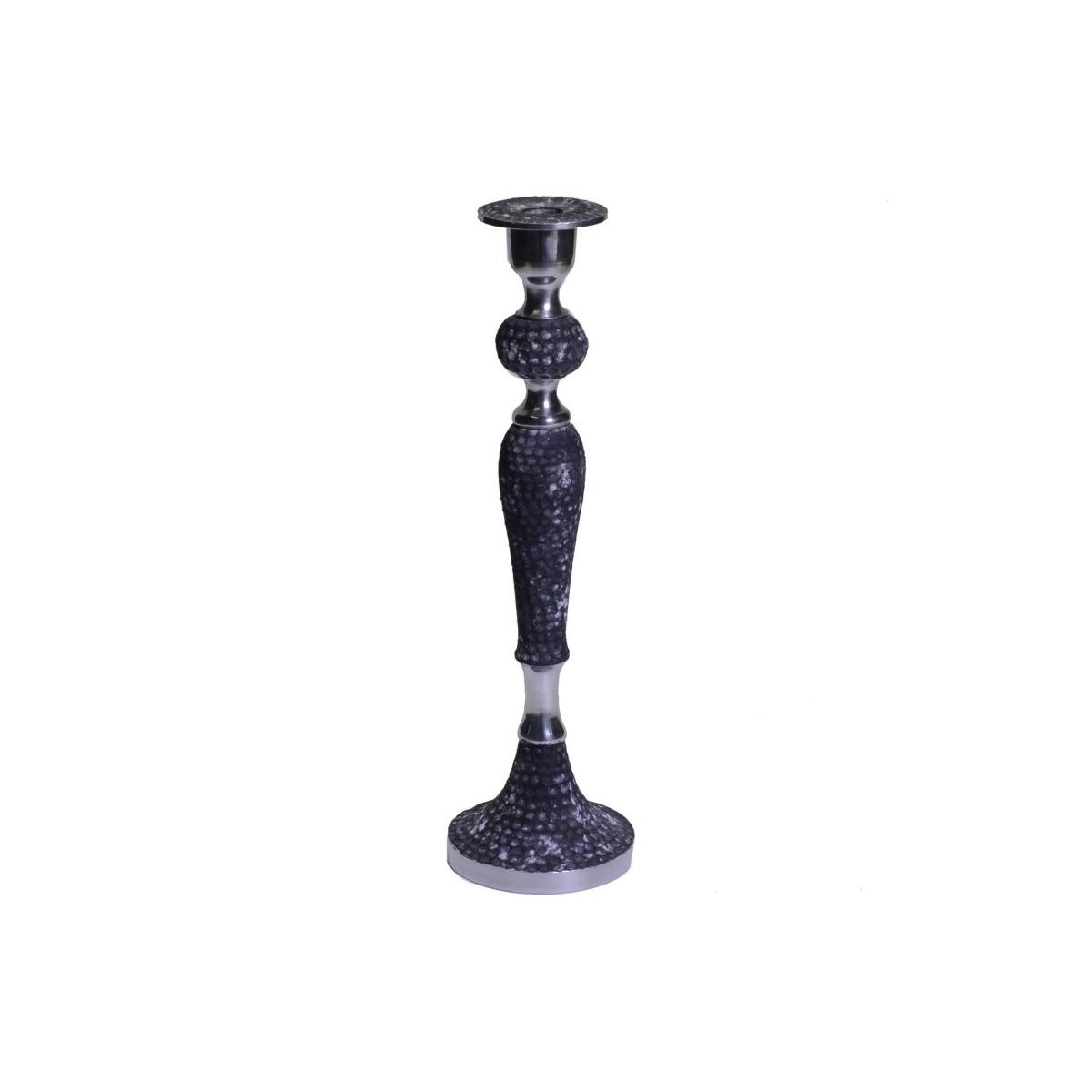 Portacandela metallo grigio 1 posto 41 cm