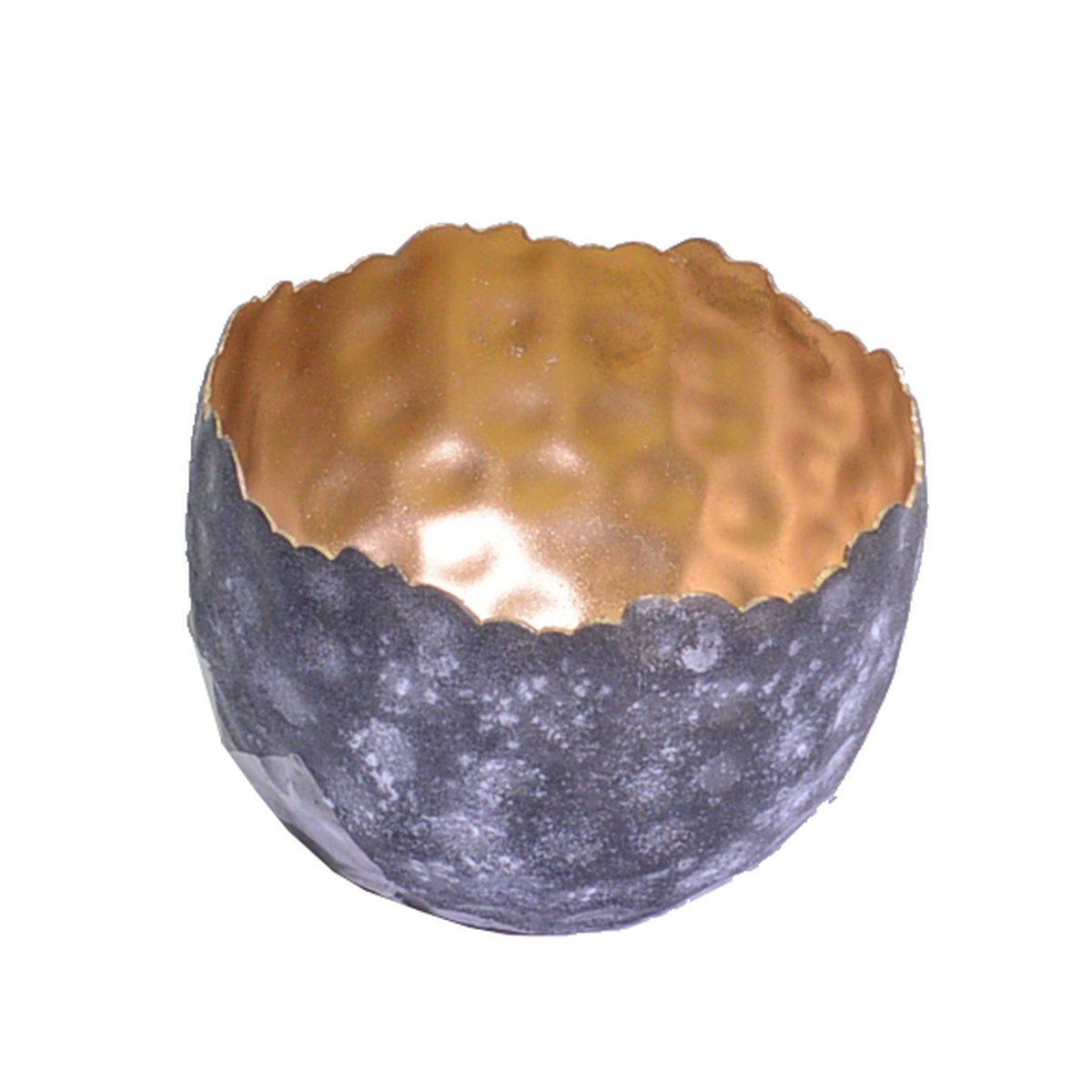 Portacandela metallo grigio rame
