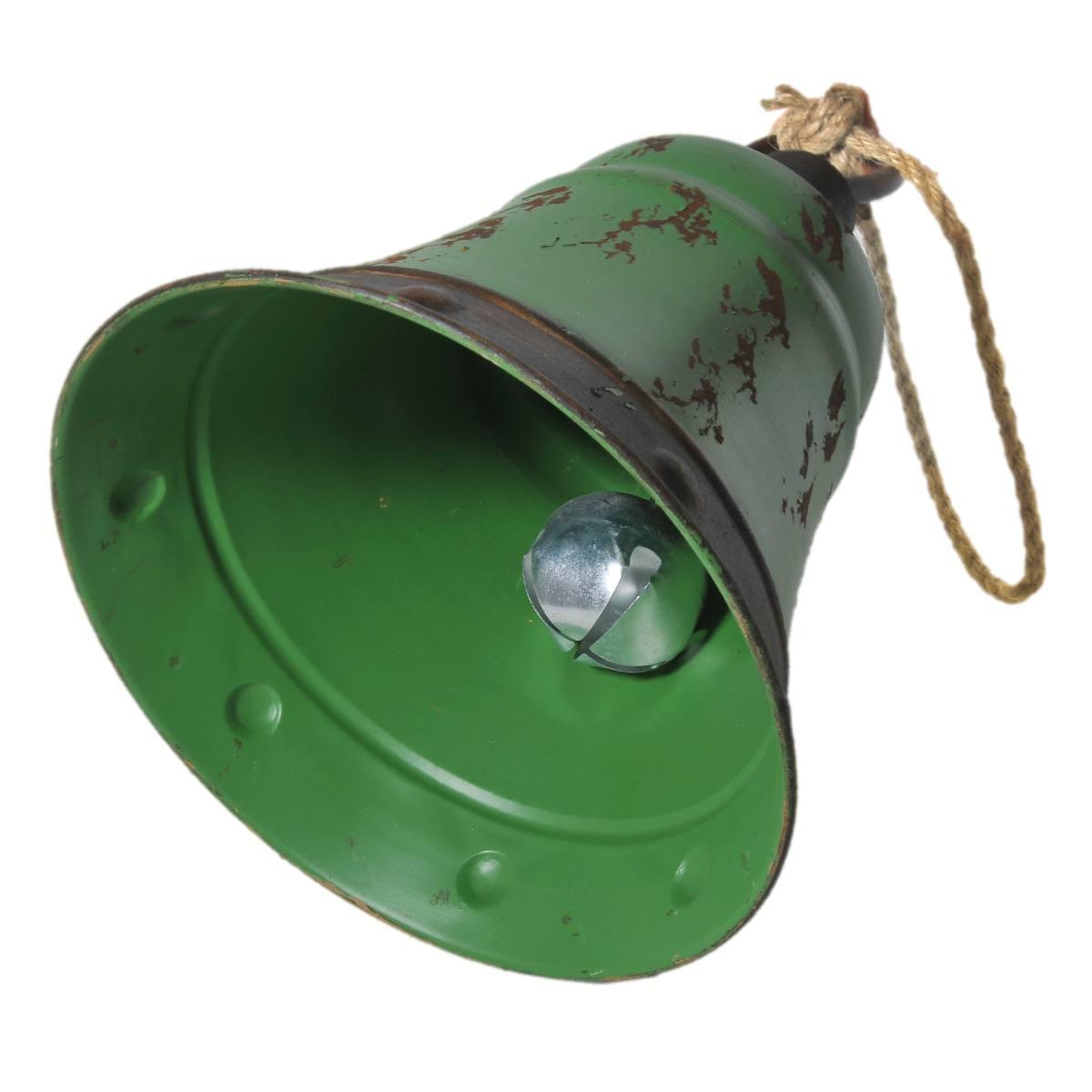 Campana metallo verde da appendere 39 cm
