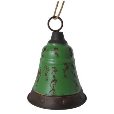 Campana metallo verde da appendere 39 cm