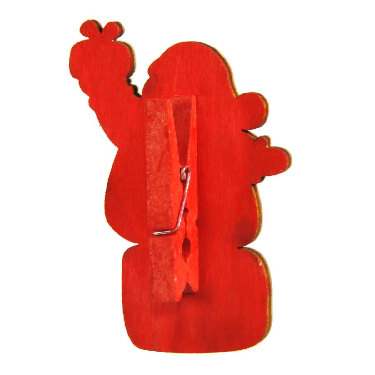 Molletta natalizia legno babbo natalizia 9 cm