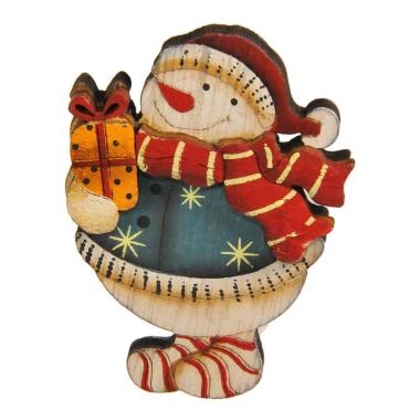 Molletta natalizia legno pupazzo neve doni