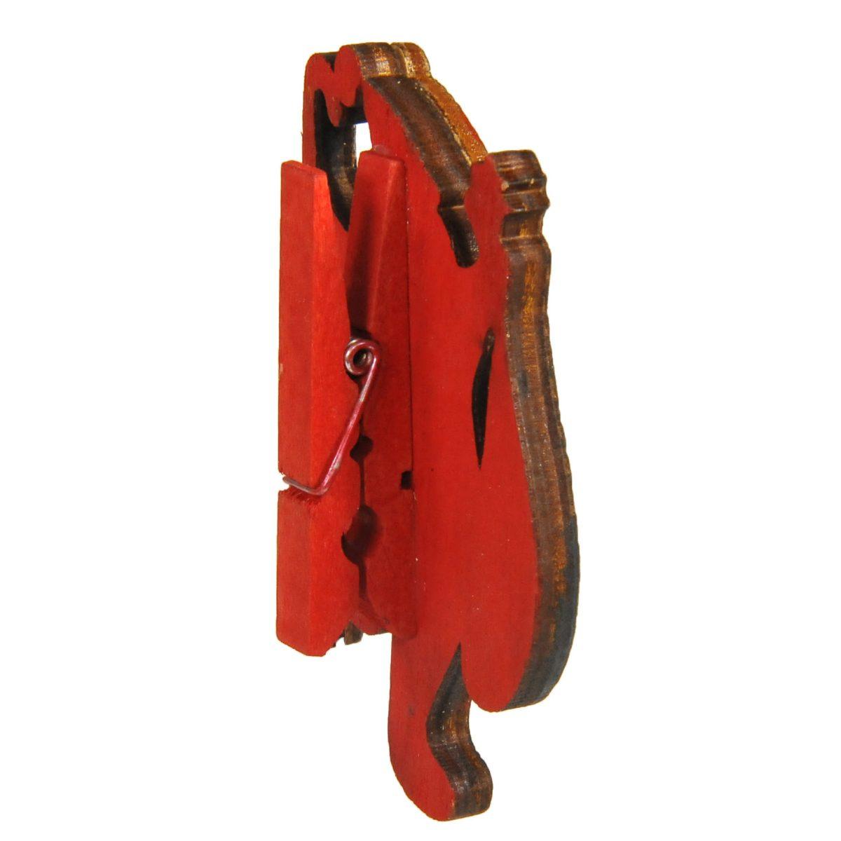 Molletta natalizia legno babbo natalizia 7 cm