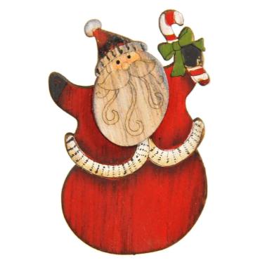 Molletta natalizia legno babbo natalizia 7 cm