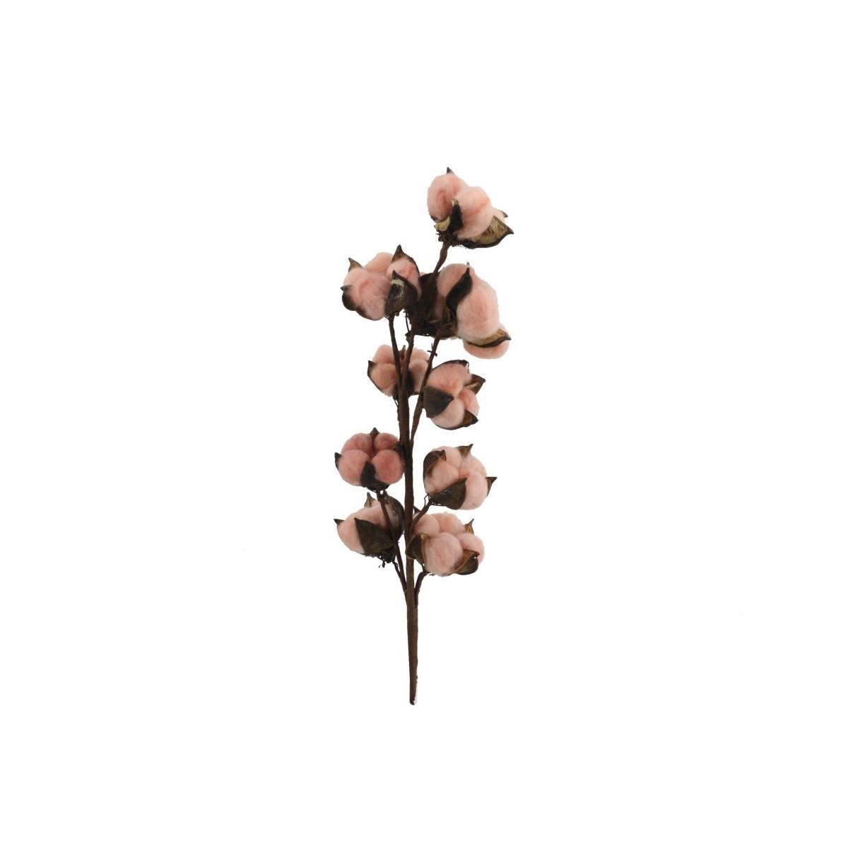 Fiore cotone rametto color pesca 56 cm