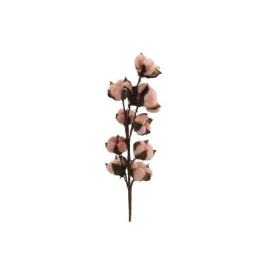 Fiore cotone rametto color pesca 56 cm