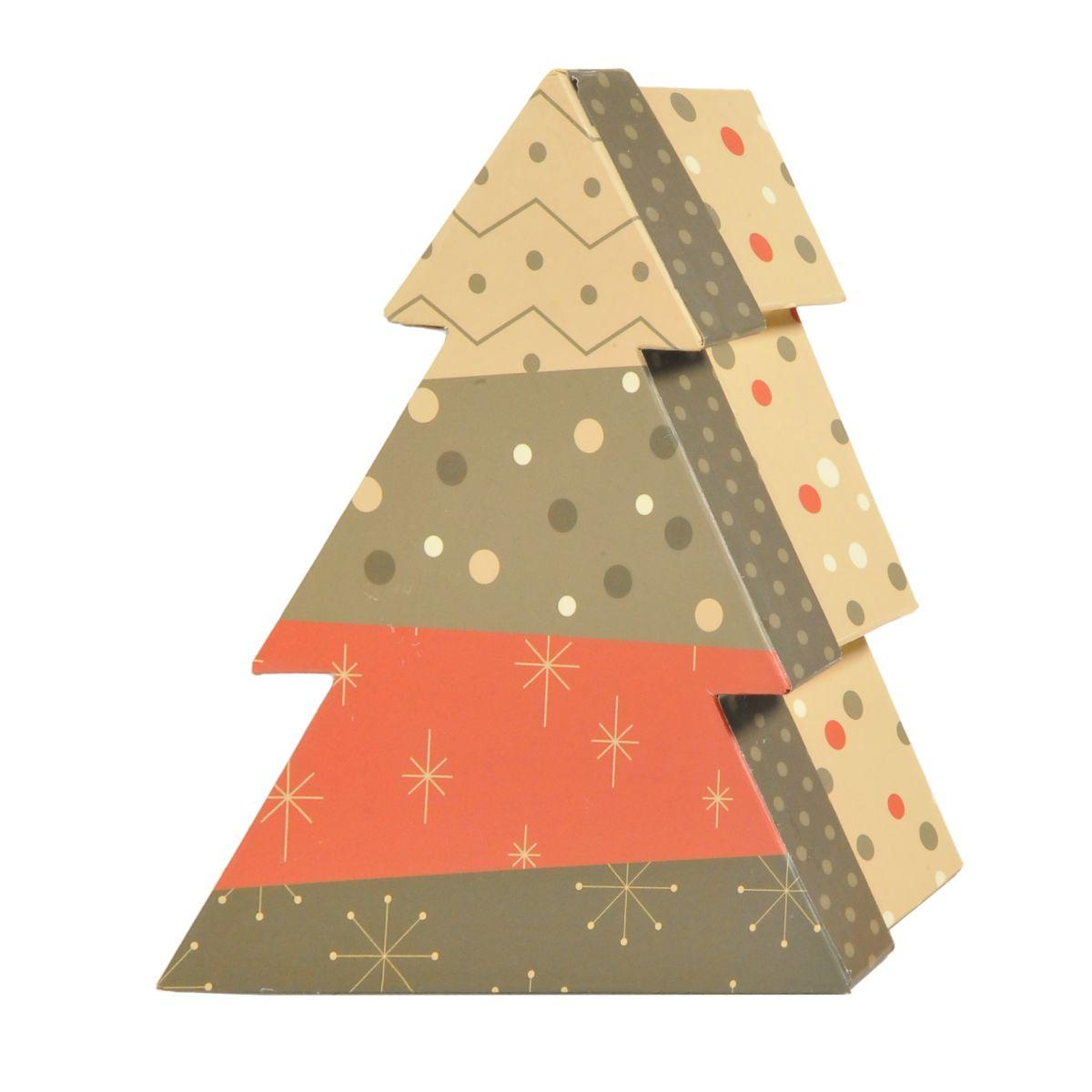 Scatola regalo natalizia cartone albero 13,5 x 16 cm