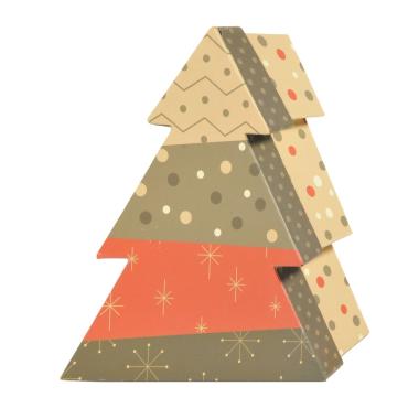 Scatola regalo natalizia cartone albero 13,5 x 16 cm