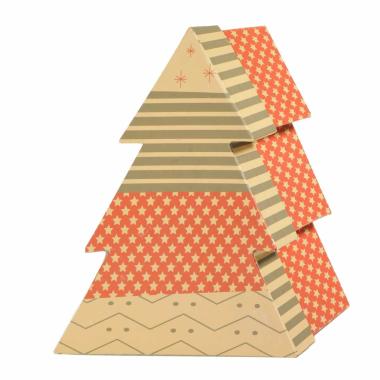 Scatola regalo natalizia cartone albero 15,5 x 18 cm