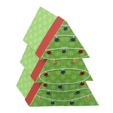 Scatola regalo natalizia cartone albero 19 x 21 cm