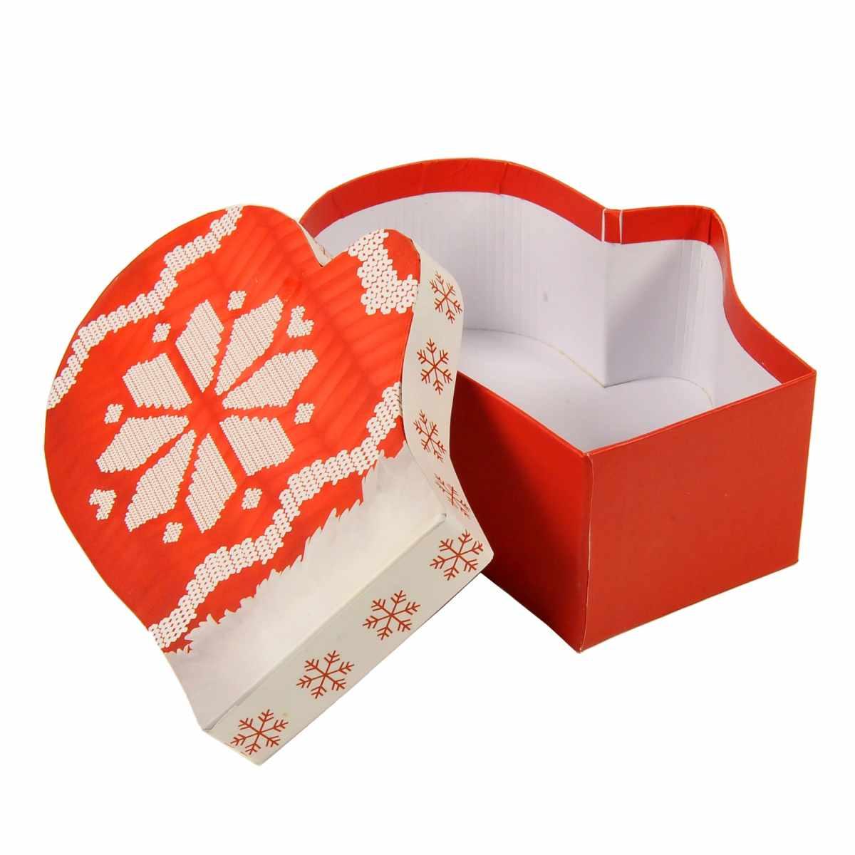 Scatola regalo natalizia cartone guanto 15,5 x 11,5 x 6 cm