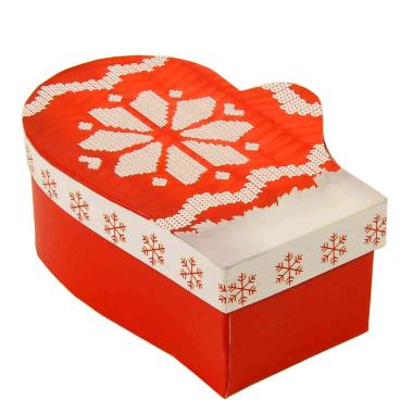 Scatola regalo natalizia cartone guanto 15,5 x 11,5 x 6 cm