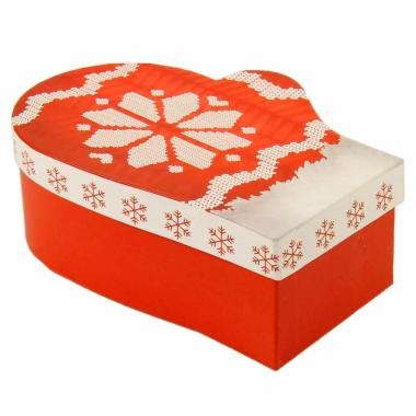 Scatola regalo natalizia cartone guanto 104a 14,5 x 18,5 x 7 cm