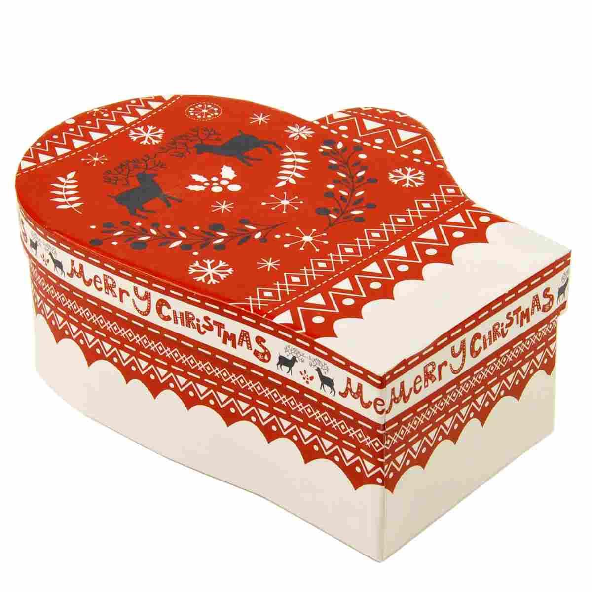 Scatola regalo natalizia cartone guanto 104b 14,5 x 18,5 x 7 cm