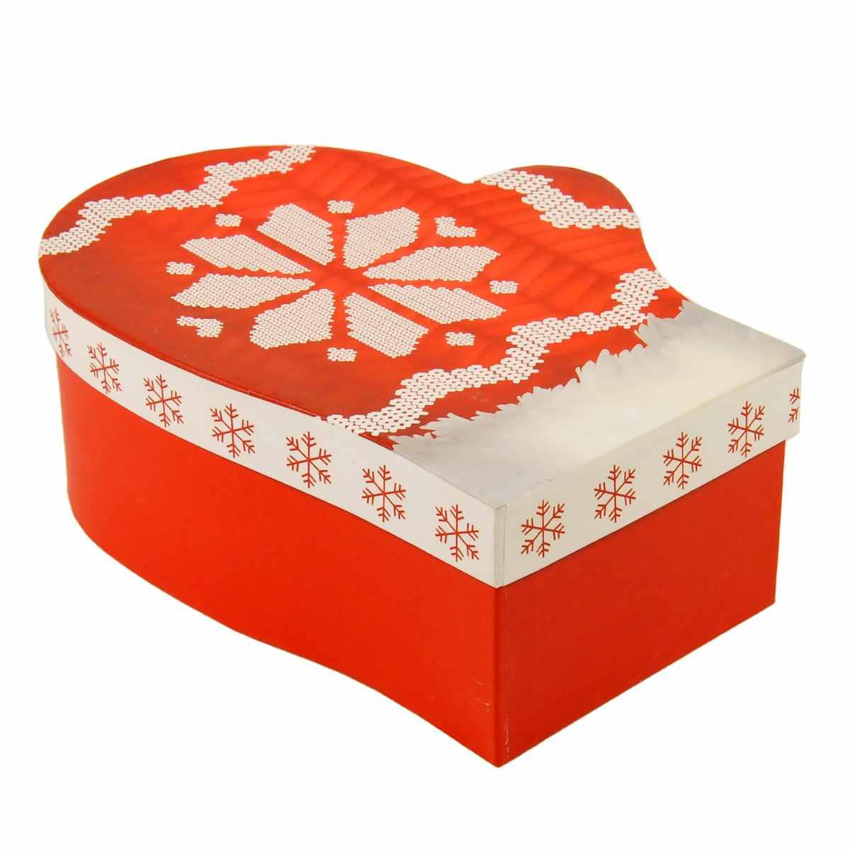 Scatola regalo natalizia cartone guanto 21 x 17 x 8 cm