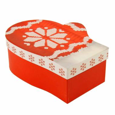 Scatola regalo natalizia cartone guanto 21 x 17 x 8 cm