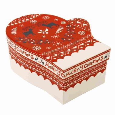 Scatola regalo natalizia cartone guanto 21 x 17 x 8 cm