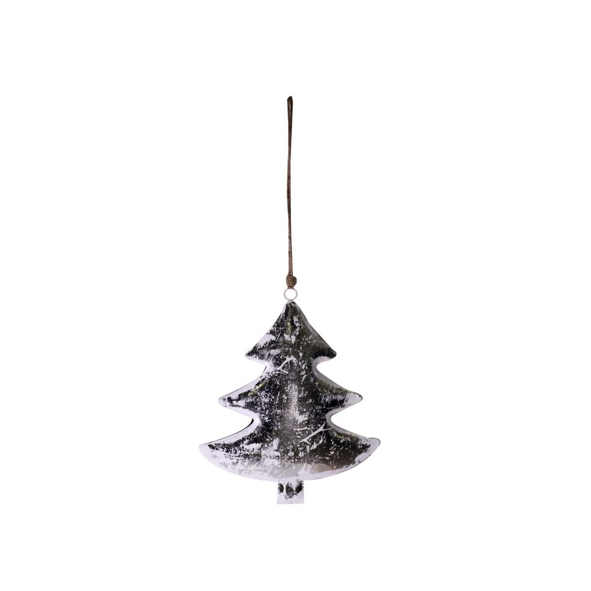 Decorazione natalizia albero metallo argento 10 x 15 x 10 cm