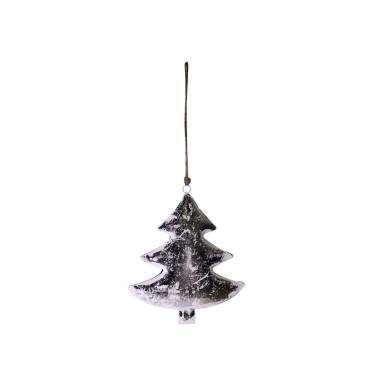 Decorazione natalizia albero metallo argento 10 x 15 x 10 cm