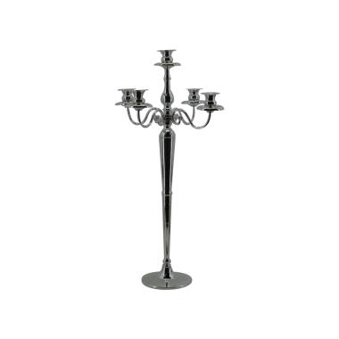 Candelabro metallo argento 5 modello p 77 cm