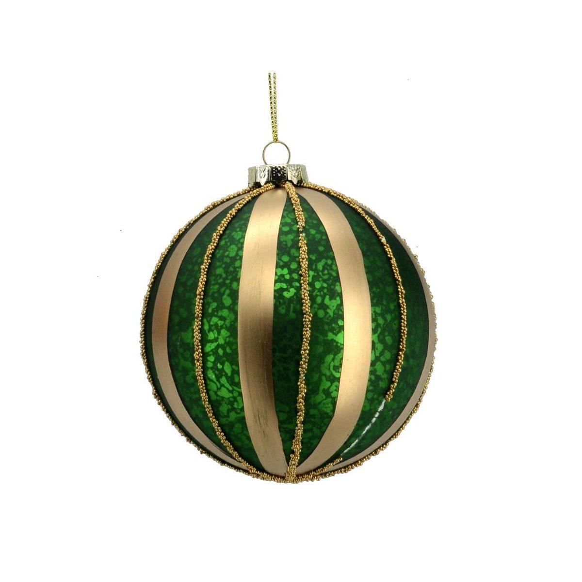 Pallina natalizia vetro oro opaco verde Ø 10 cm