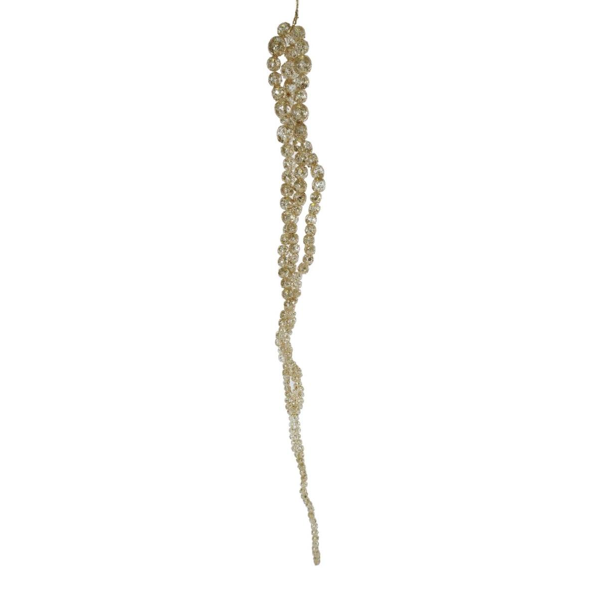 Decorazione natalizia diamanti oro glitter 4 x 40 cm