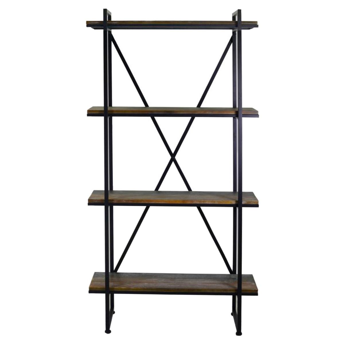 Libreria scaffale metallo vintage 90 x 32 cm