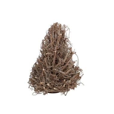 Albero di Natale 44 cm legno glitter argento